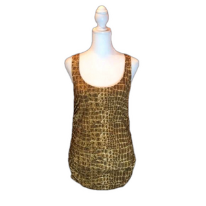 NEW YORK & Co “Stretch” Snakeskin Print cinched tank top! Size XS, NWT!